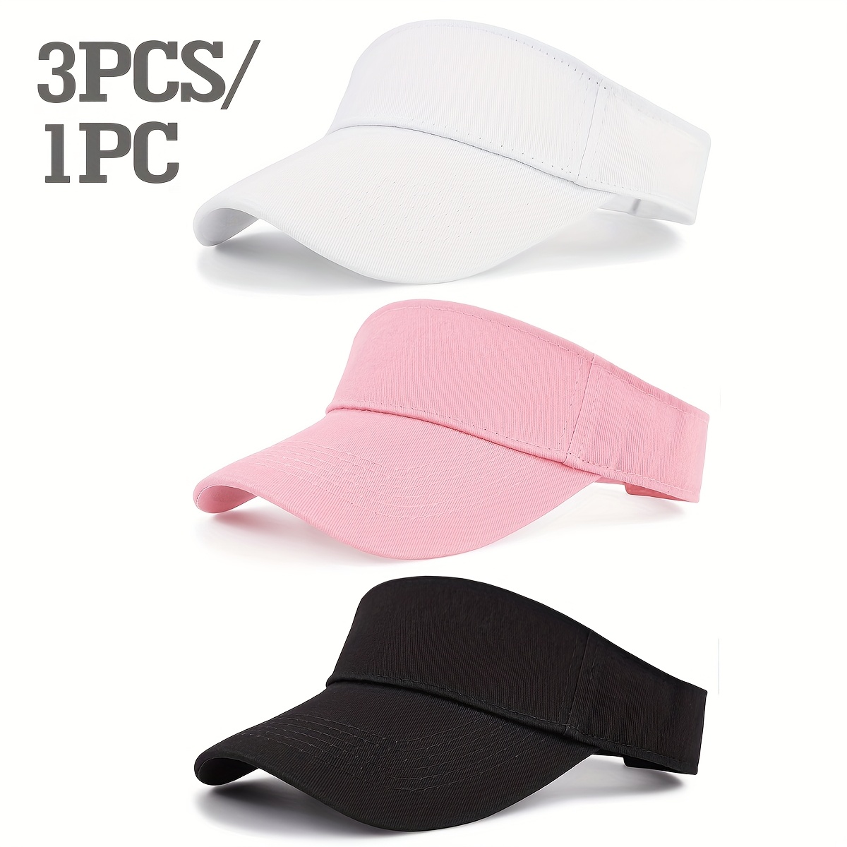 3 pièces chapeau simple ajustable visière protection - Temu France