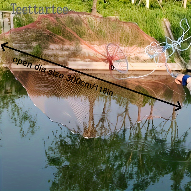 disc fishing net Hand Cast with Large for Easy Throw and Fast Catch – vleee Measuring an impressive 7 feet by 7 feet Herunwer Hand Throwing Fishing Net
