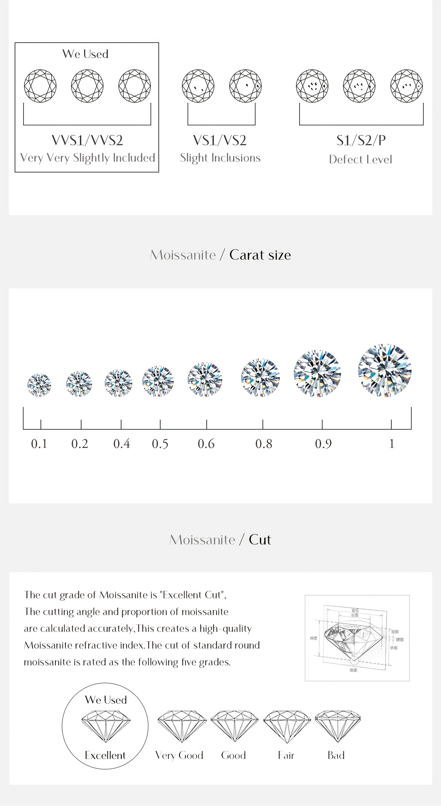 1 carat   moissanite stud earrings 925 sterling silver sparkling wedding platinum plated fine jewelry for women details 14