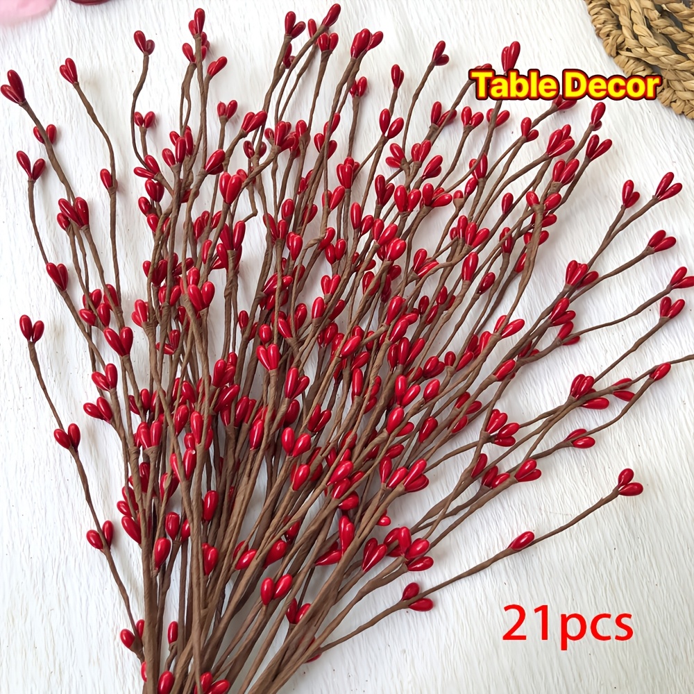 TEMU 21-pack Artificial Flowers | Suitable For Valentine's Day, Mother's Day, Spring Decoration, Table Setting, Party And Wedding Decor, Christmas