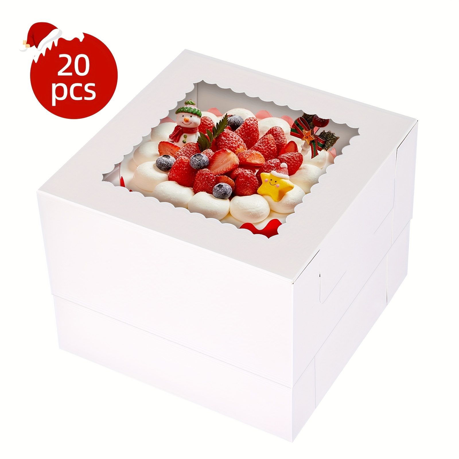 

Superlele 20pcs Cake Boxes, 10x10x8 Inches Tall Cake Box With Window, Boxes, Large Baking Boxes, Christmas Gift Bags, Cake Boxes With Window For Cakes, Pastries, Pies, Desserts, Chocolate Cake