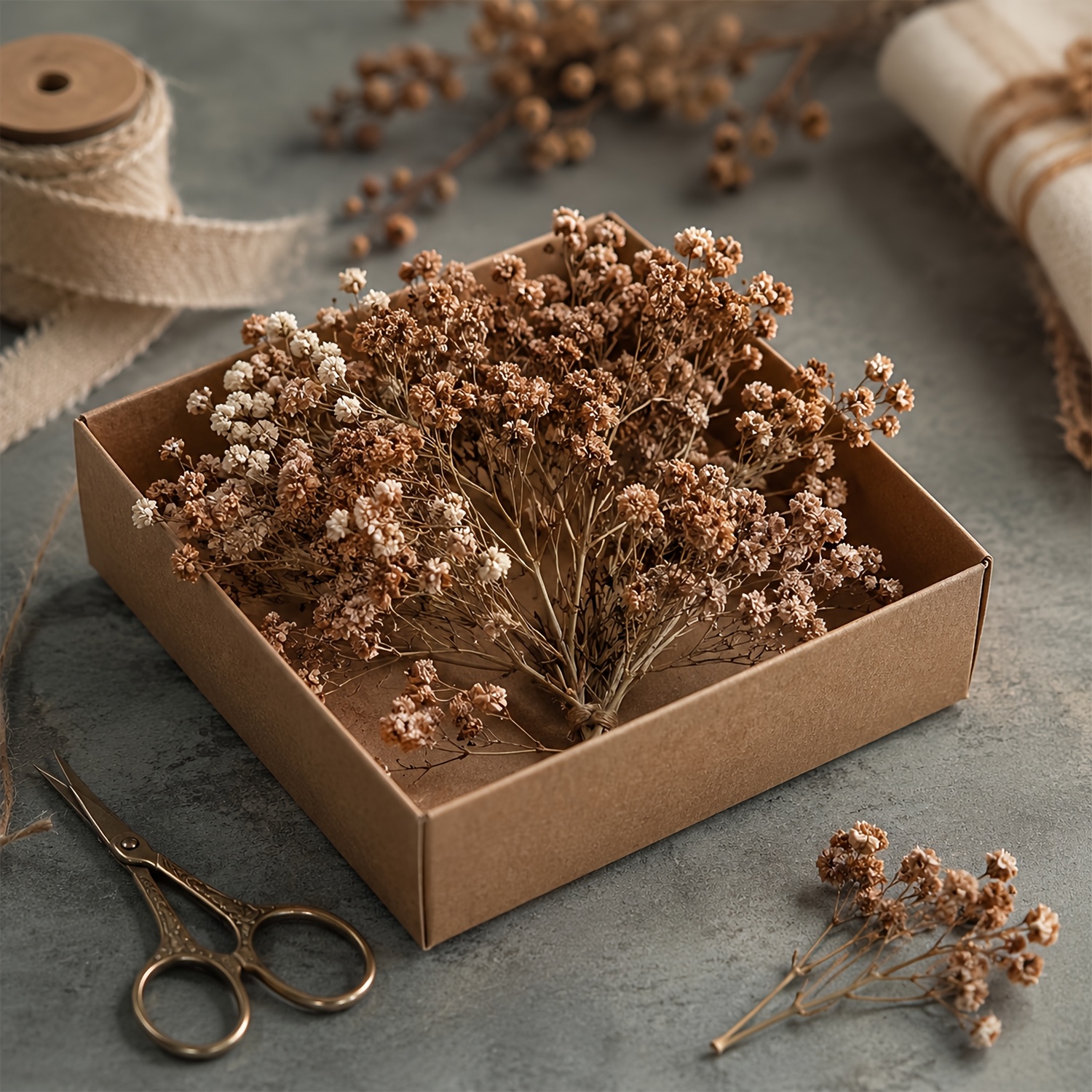 TEMU 53pcs Premium Warm 's Breath Artificial Flower Bouquet Set, Fine Branches And Small Flowers With Rich Layers, Comes With Autumnal Atmosphere,