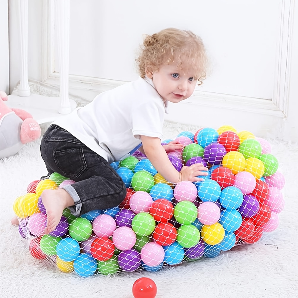 100pcs Colorful Youngsters Play Balls - 2.2 Inch Soft PE Plastic, Crush-Proof & BPA-Free, Vibrant Mixed Colors for Outdoor Fun, Safe for Youngsters & Youngsters