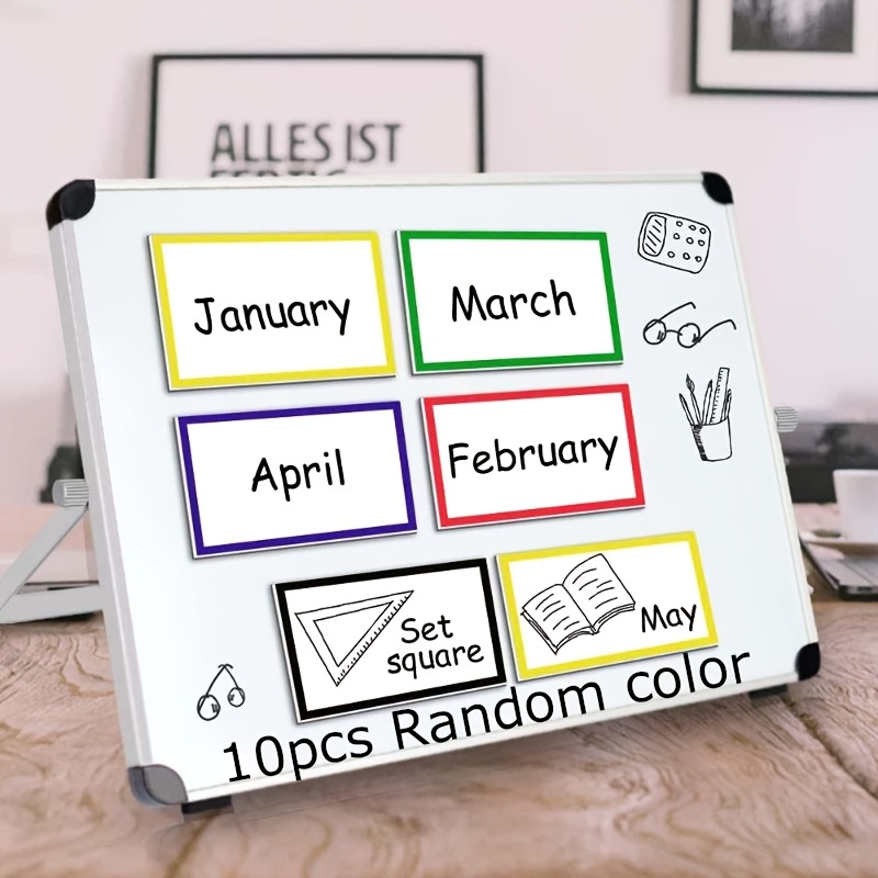 TEMU 6-color Dry-erase Magnetic Labels, Compatible With Whiteboards, Write-on/, Pet Film Magnetic Sheet (no Residue), For Classroom & Office