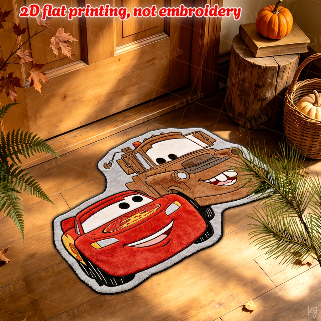 TEMU 2d Flat 1pc Irregular Floor Mat Yx420 - Lightning Tooth Shape, Cozy And Cute Door Mat, Soft And Comfortable, Suitable For Bedroom, Living Room,