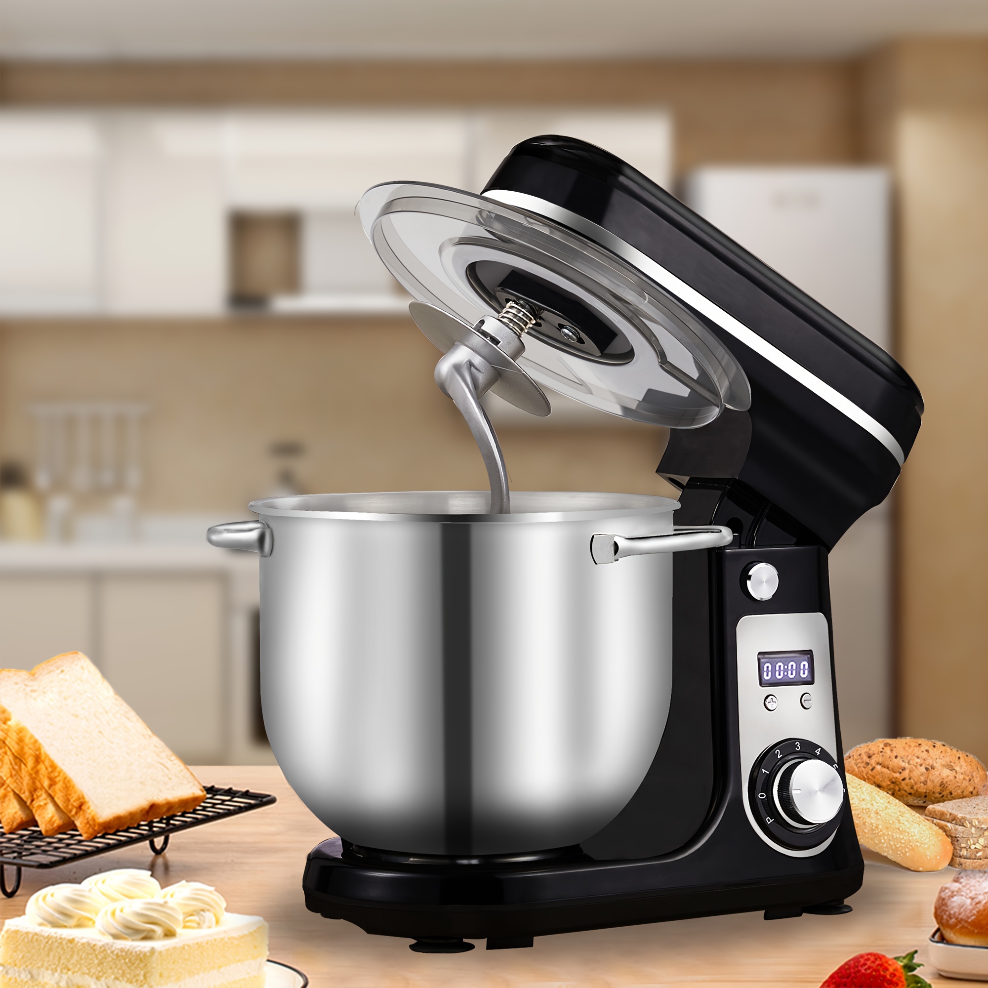 Robot Pâtissier Mesko MS 4217B - 1200W, Bol 3.5L Inox, 6 Vitesses + Balance Cuisine Incluse