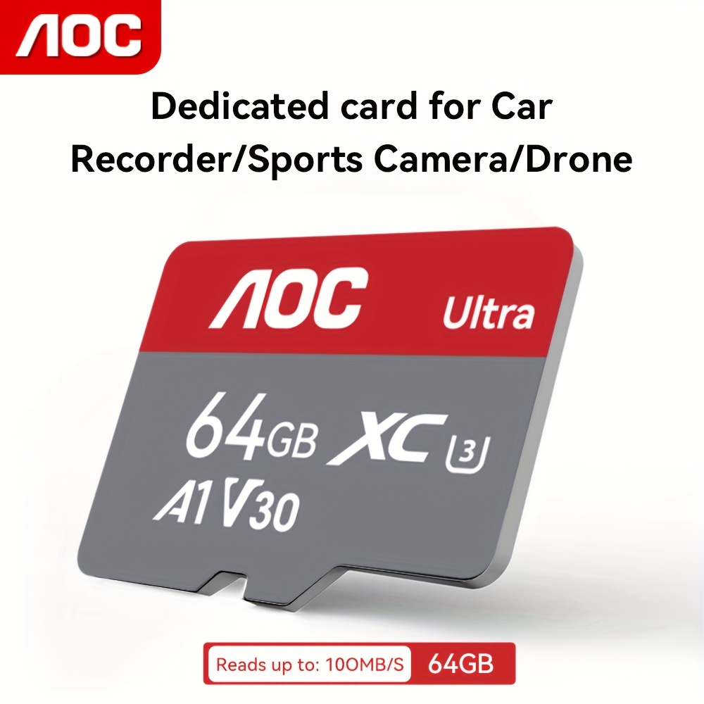 TEMU Aoc Memory Card - 64gb A1 V30, 8gb Ultra, U3 Grade, Compatible With Phones, Tablets, Surveillance Cameras & Drones, Office, Leisure & Study,