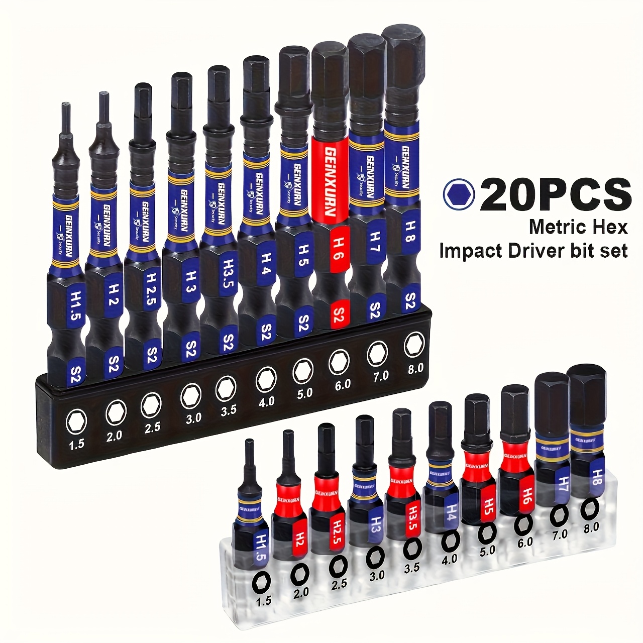 

Jeu de 20/21 embouts métriques pour tournevis à six pans hexagonaux