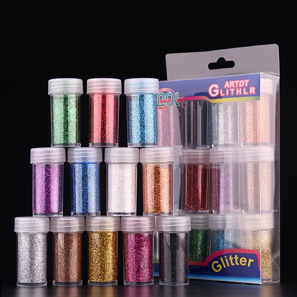 

12pcs Sparkling Glitter Powder Set - Vibrant Resin Craft Sequins For Diy Projects, Holidays, Christmas & Music Festivals