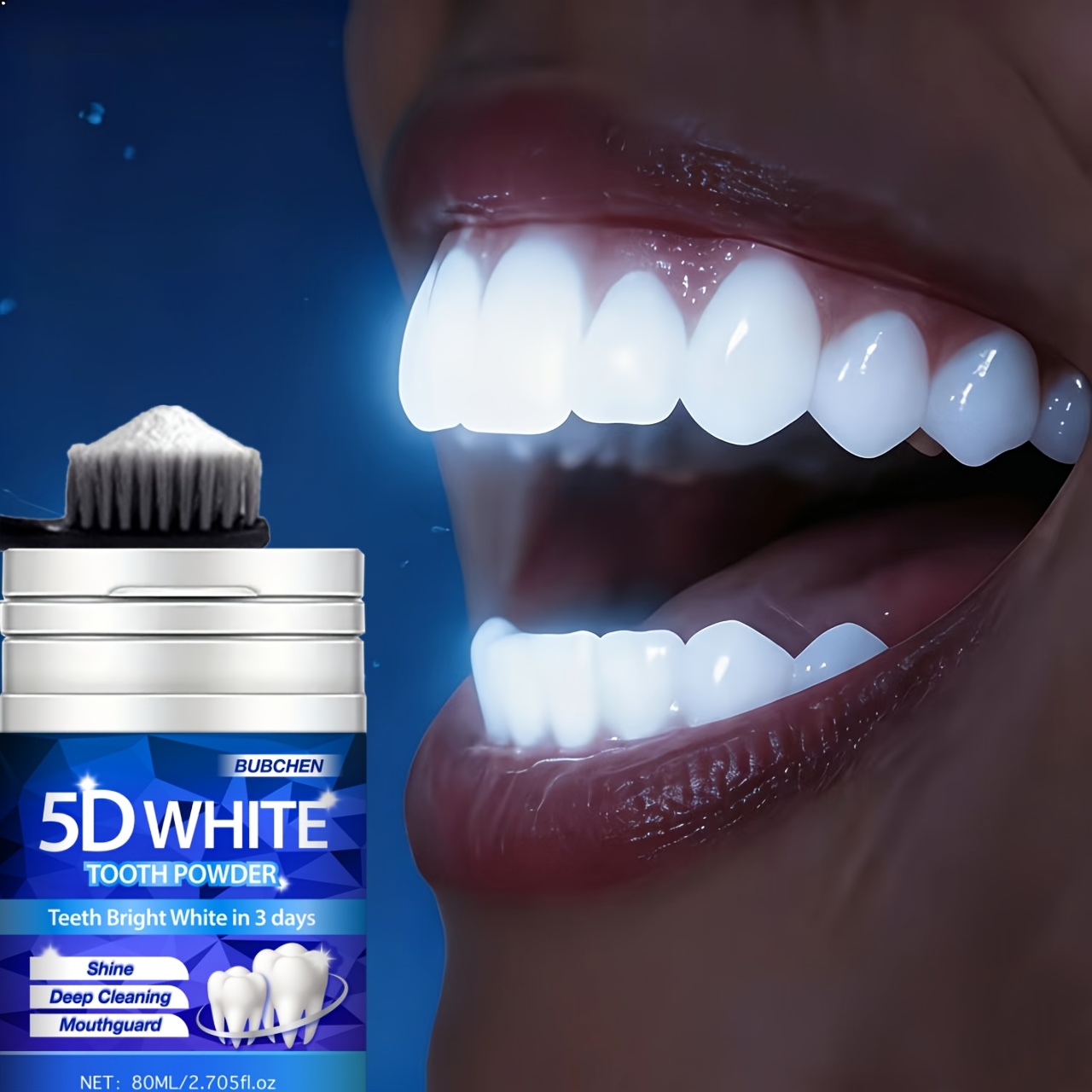 80ML Bottle of 5D Bright Toothpowder for Deep Cleaning
