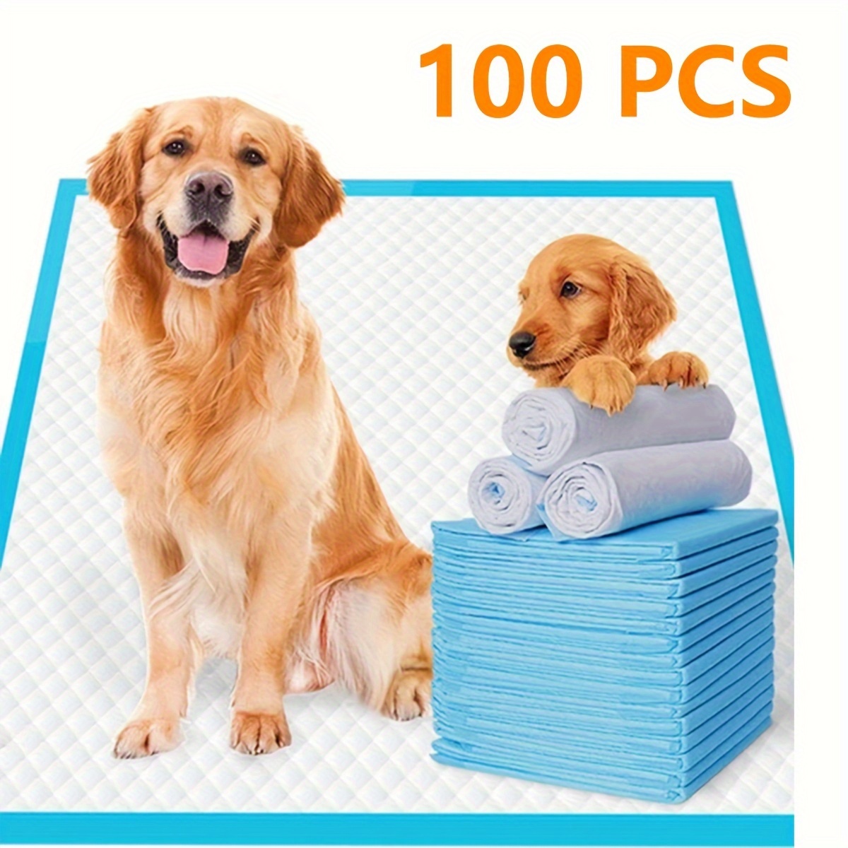 

100 Pcs Dog Pee Pad, Puppy Potty Training Pet Pads Dog Pads Extra Large Disposable Super Absorbent & Leak-free Pee Pads 22"x 22