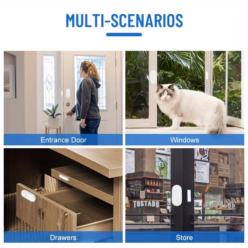 secure your for home with window door alarm wireless door magnetic open alarm burglar alert 120db loud low middle high volume magnet doorbell chime for safety and guest Product details 1