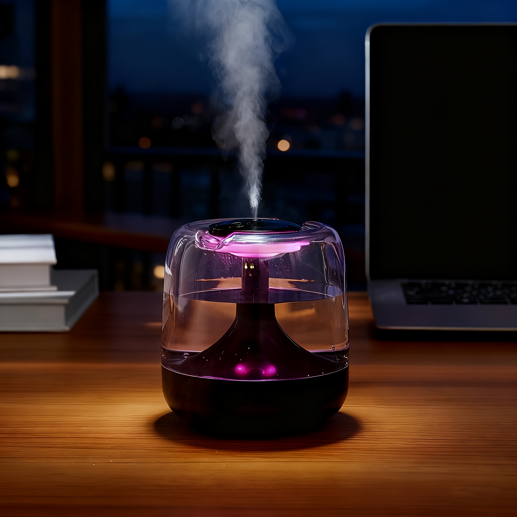 650ml Large Capacity Cool Mist Humidifier & Essential Oil Diffuser With Color Night Light, Usb- Portable Air Humidifiers Suitable For Bedroom,, Christmas Gifts, Abs Material, Low Voltage Operation