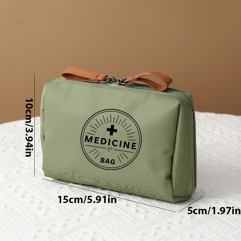 TEMU 1pc 1pcs 1pc Bolso Etiqueta de Medicina y de Cruz - Bolsa Multifuncional para Medicamentos Adecuada para Viajes, Múltiples Compartimentos,