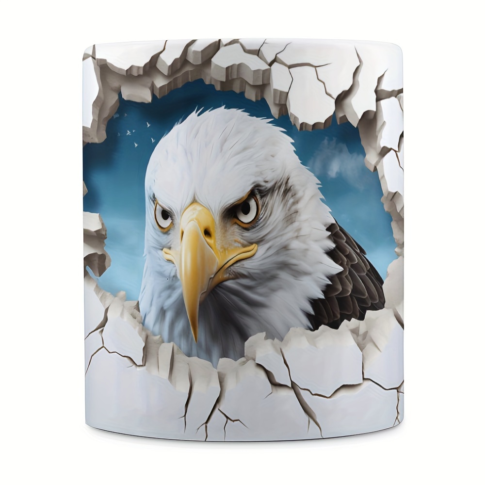

1pc 11oz/330ml Coffee Mug, 3d Eagle, Perfect Gift For Friends, Sisters, Colleagues, And Family - Ideal For Coffee Lovers - Ceramic Cup For Birthdays, Parties, And Holidays For Hotel