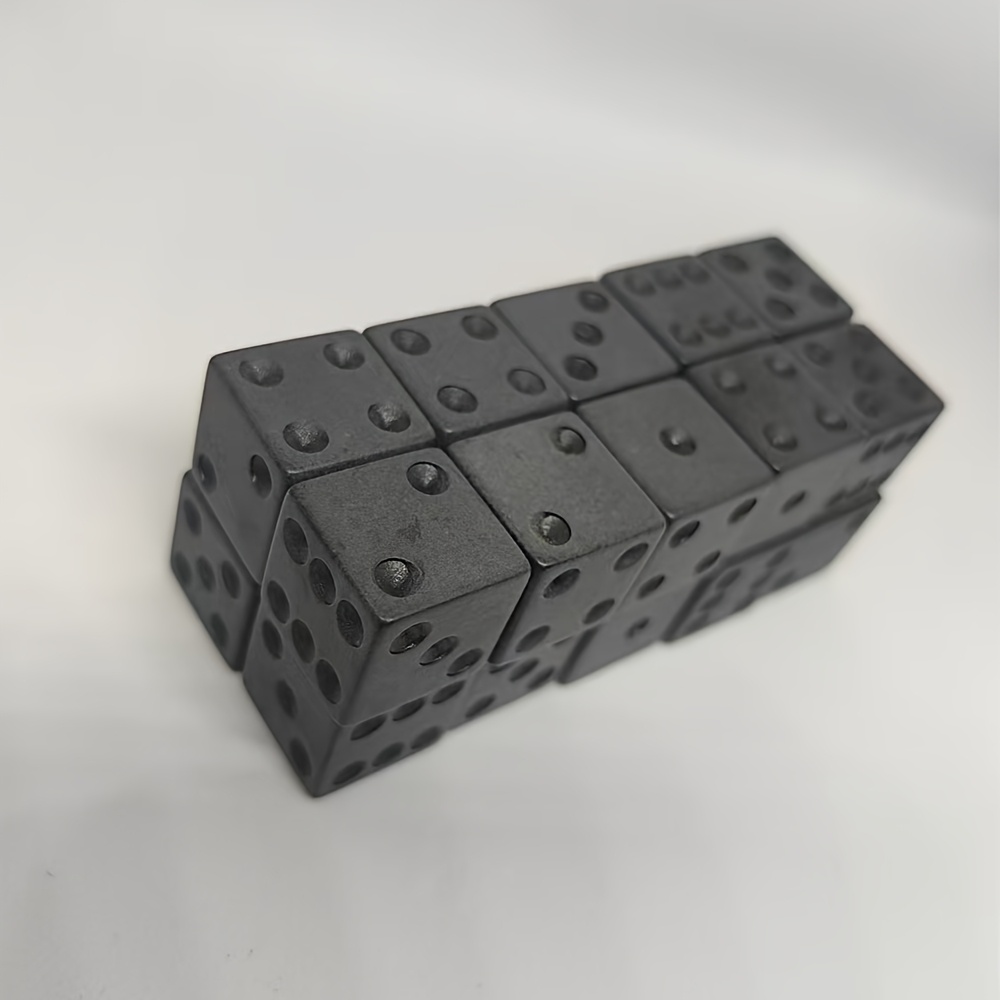E-shop 10 Stück 16mm Würfel ohne Druck, schwarze Würfel für Brettspiele und Partyspiele