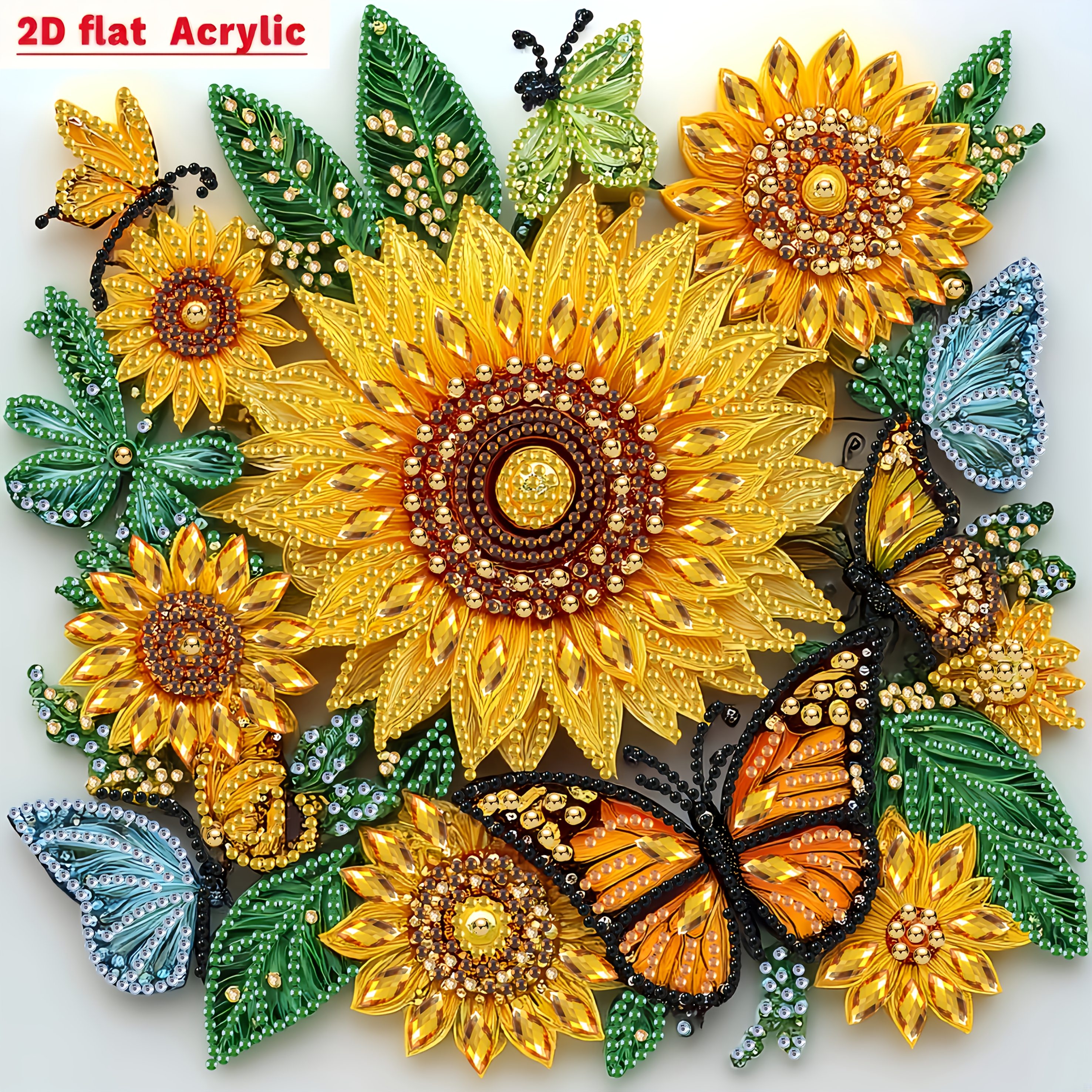 a unique diamond painting kit featuring sunflowers with   round and irregular diamonds on an unframed canvas suitable for beginners   decorating the walls of living rooms bedrooms and  