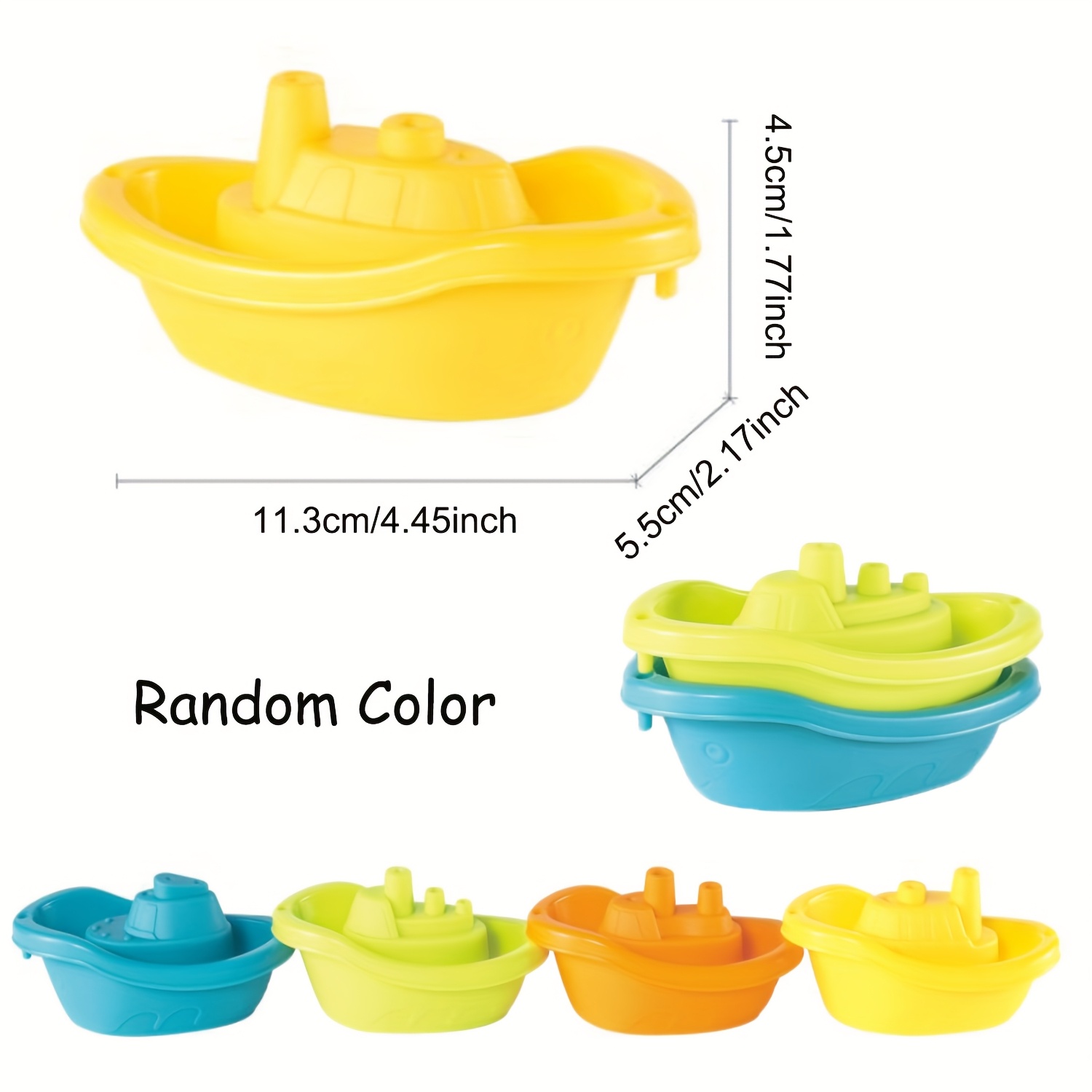 Stackable Boat Toys for Kids &ndash; Bath, Pool & Beach Toddler Water Toy Set