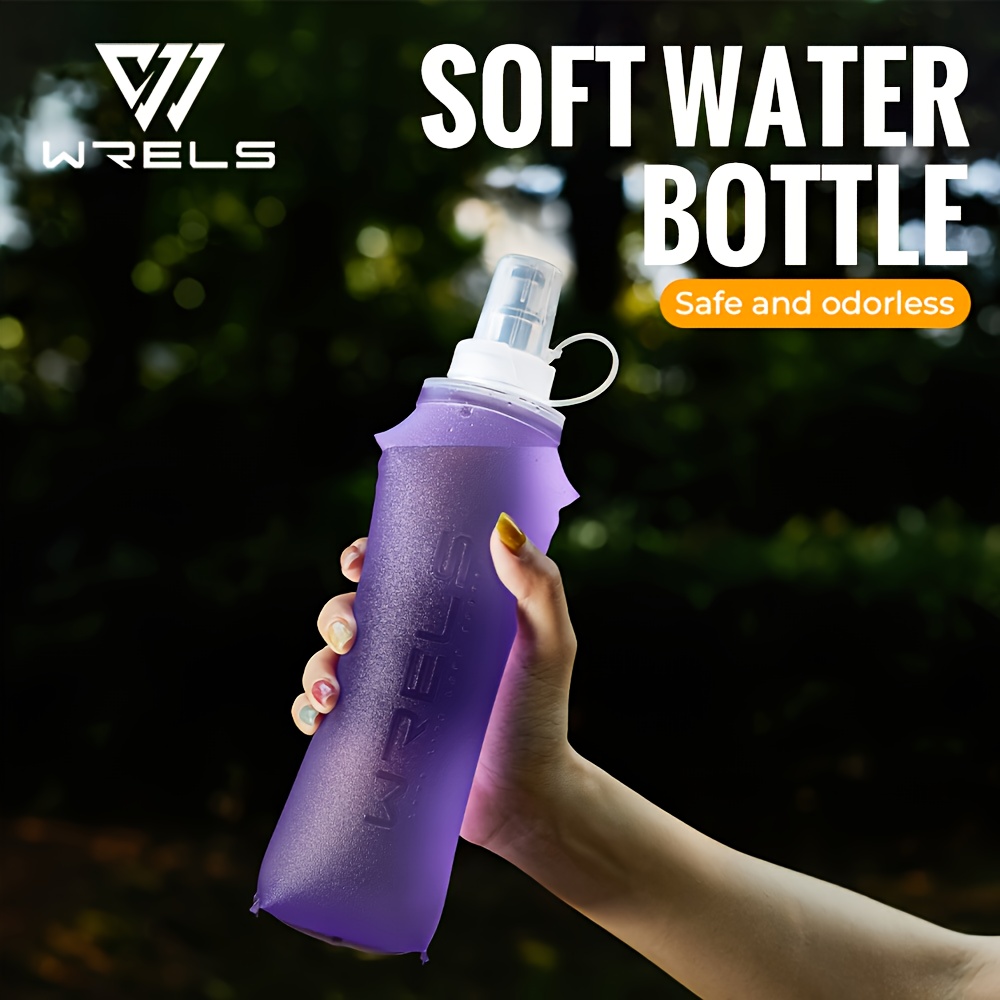 Image of 1pc, Wrels Purple Outdoor Soft Water Bottle, Tpu Food Grade Material, Hot Pressing , No Smell, Foldable For Easy Carrying, Very Suitable For Cycling Trekking Training
