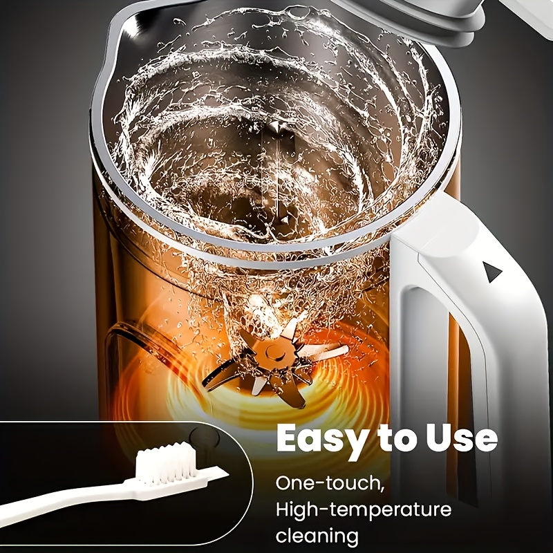 Stainless Steel Automatic Nut Milk Maker, 8-in-1 Almond Milk Production Machine with 20 Blades, Blender, Vegetable and Fruit Juicer, Kitchen Essentials, Food Processor, 24-Hour Timer, 42 Ounces (Approximately 1148.2g)