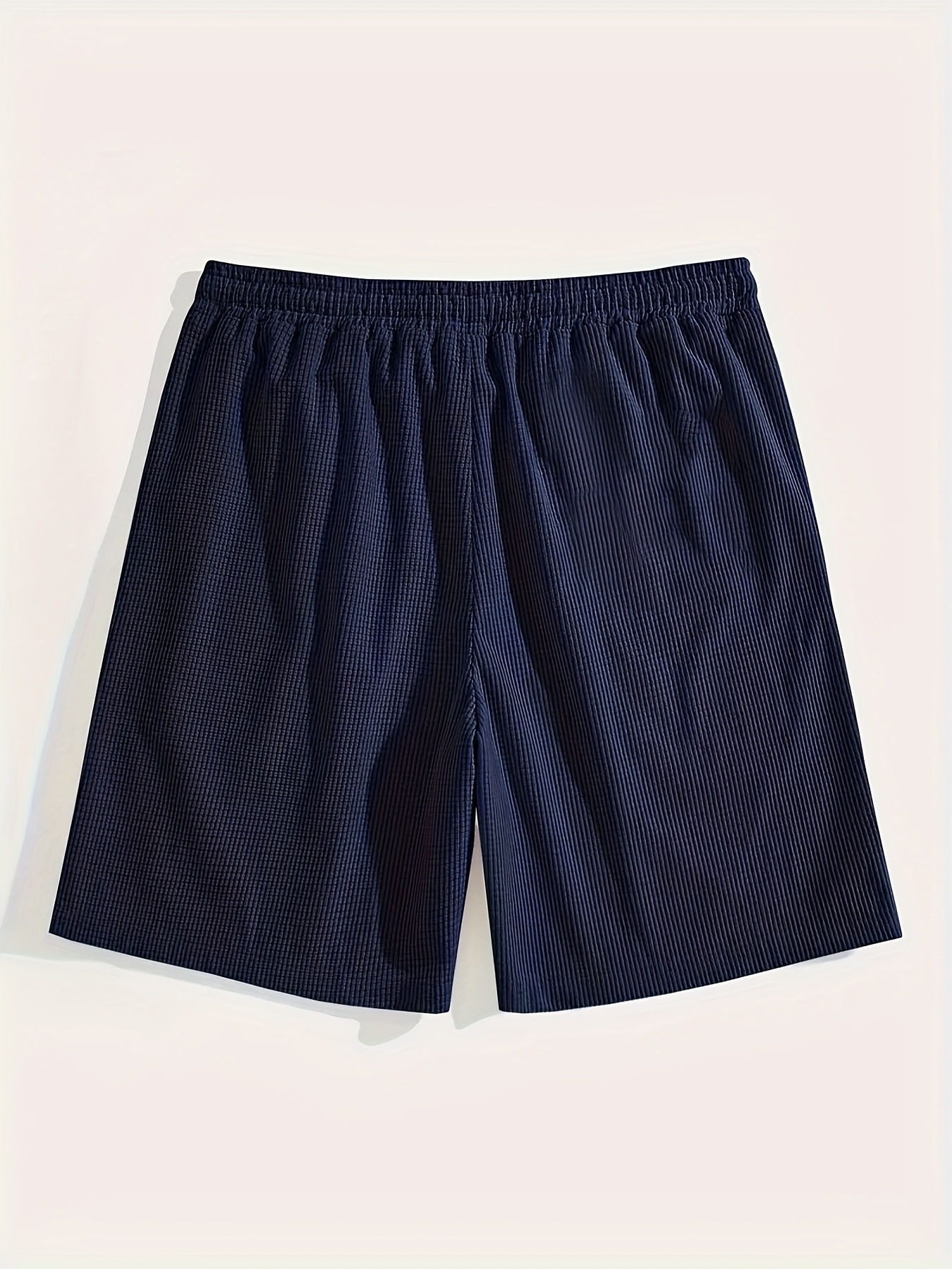 Men'S Casual Corduroy Shorts - Summer Beach Style, Light Brown, Drawstring Waist, Loose Fit, Lightweight & Breathable for Casual Attire, Beach Shorts
