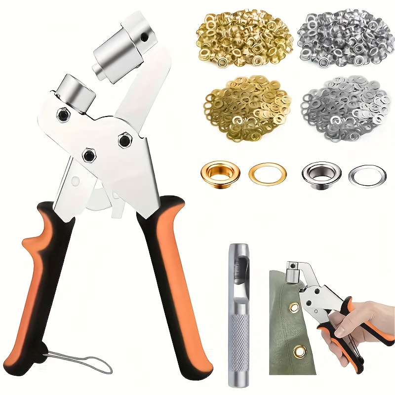 TEMU Complete Perforation Set With 100 10mm Rings - Perfect For Diy Waterproof Cloth, Synthetic Leather And Waterproof , Sewing And Handmade