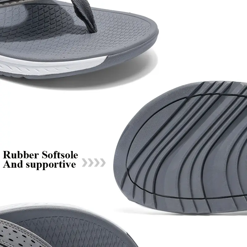 mens non slip sport flip flops slip on beach sandals with cushioned eva sole lightweight pu season indoor outdoor shoes for gym travel casual walking mens comfortable thong sandals travel footwear breathable lining active lifestylesuitable for men women Product details 2
