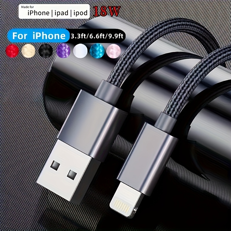 3.3ft/6.6ft/9.9ft USB Fast Charging Data Cable - for iPhone 14/13/12/11 Pro Max/12 Mini/XR/XS/X/8/7/6 Plus/SE for iPad