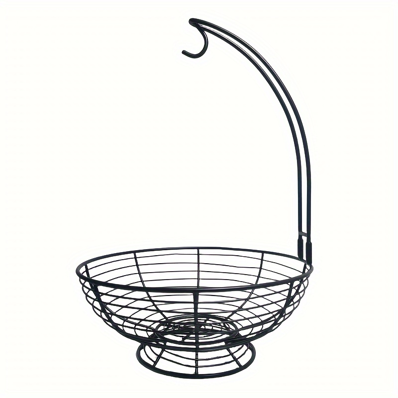 TEMU Fruit Basket Bowl With Banana Hanger, Fruit Container, Creative Tabletop Fruit Basket For Kitchen Countertop Dining Room, Decorative Display Stand