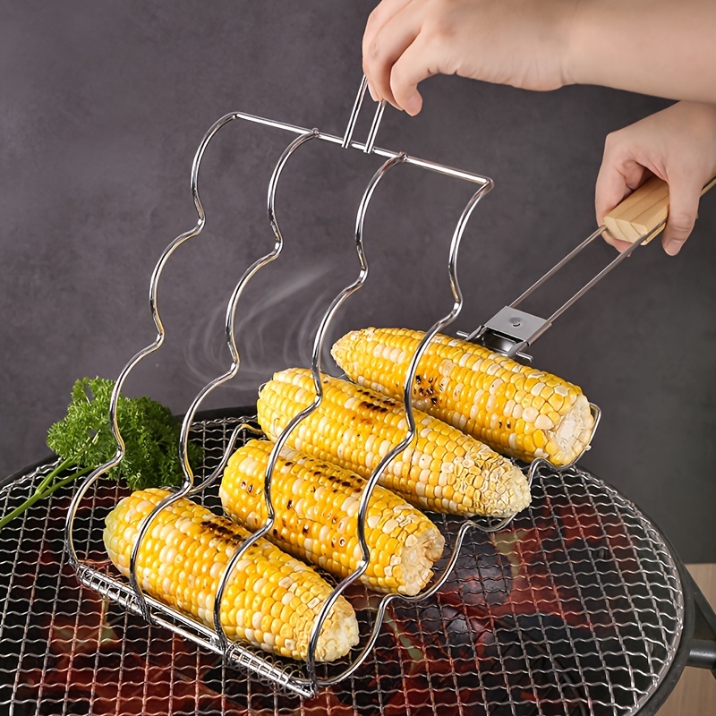 

Grilled Corn Grill Foldable Outdoor Bbq Grill Corn Net Clip Multi-function Grill Portable Grilled Corn Grilled Sausage Clip