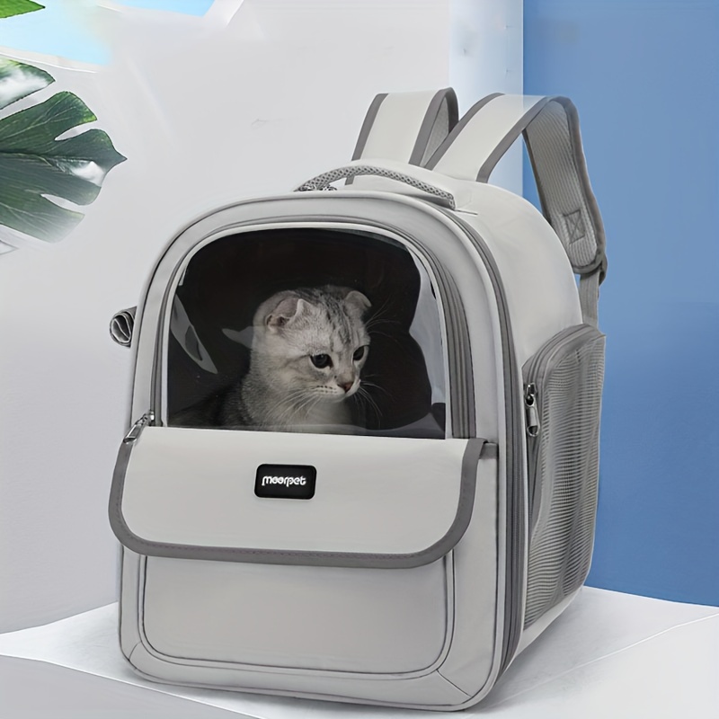 

1pc Transparent Breathable Portable Pet Carrier Backpack For Cats And Dogs, Pets Supplies