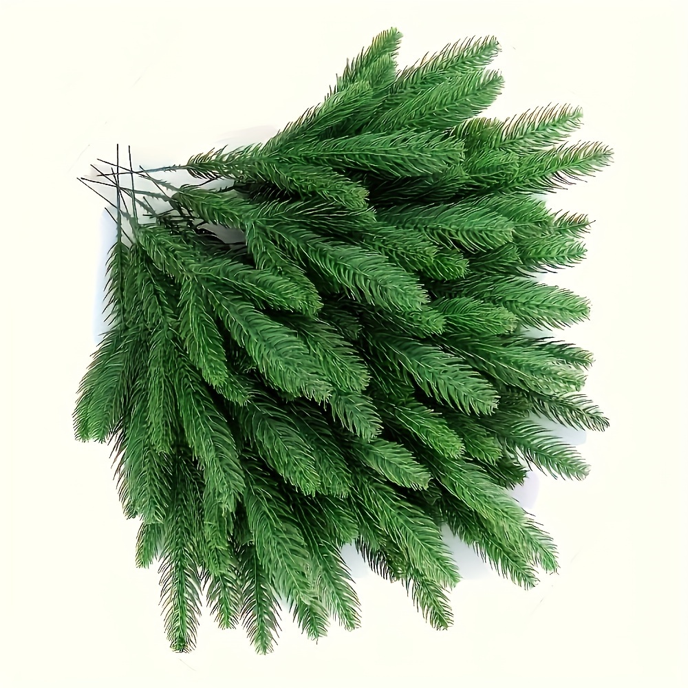 

Christmas Pine Branches, Pack Of 30, Artificial Greenery Picks For Diy Wreaths And Decor, Plastic Tabletop Faux Pine Without Battery - Christmas