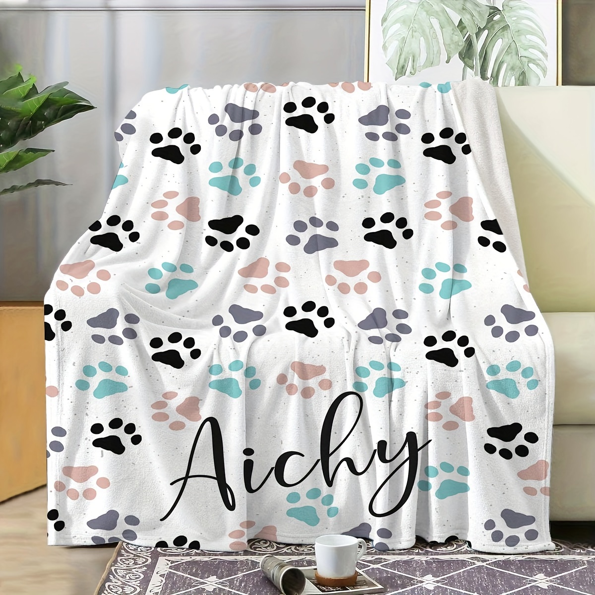 TEMU Custom Dog Blanket - Soft, Warm Flannel Fleece | Personalized Sleep Mat For Small To Large Breeds | & Cozy Animal Print Throw Pad