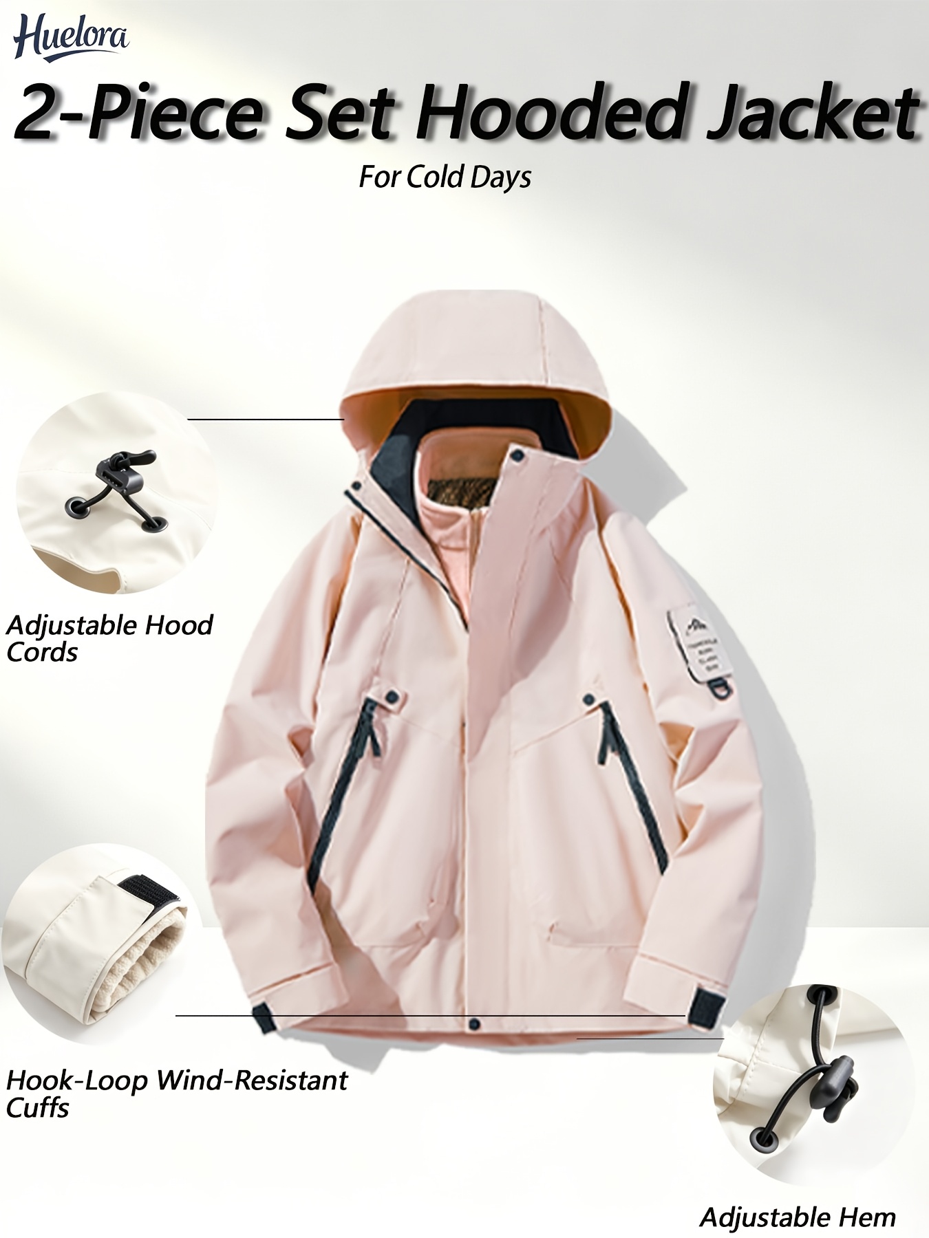 Men's 3-in-1 Jacket, High-End Solid Color Detachable Liner Set