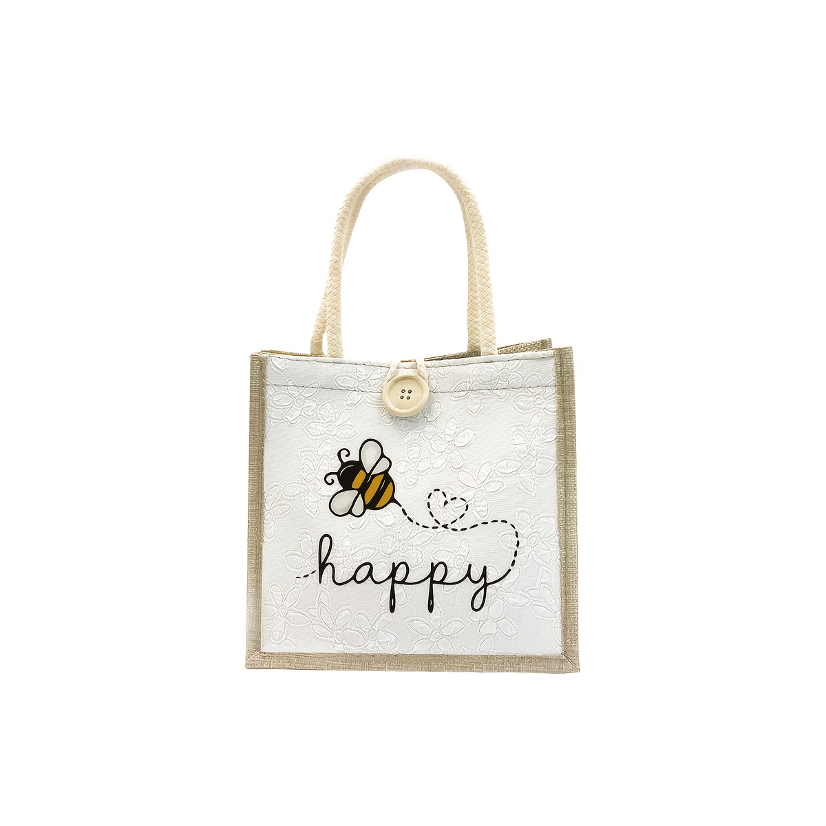 E-shop 1 modische Tragetasche für Damen, bedruckt mit einem niedlichen kleinen Bienenmuster, lässige Handtasche mit großem Fassungsvermögen,