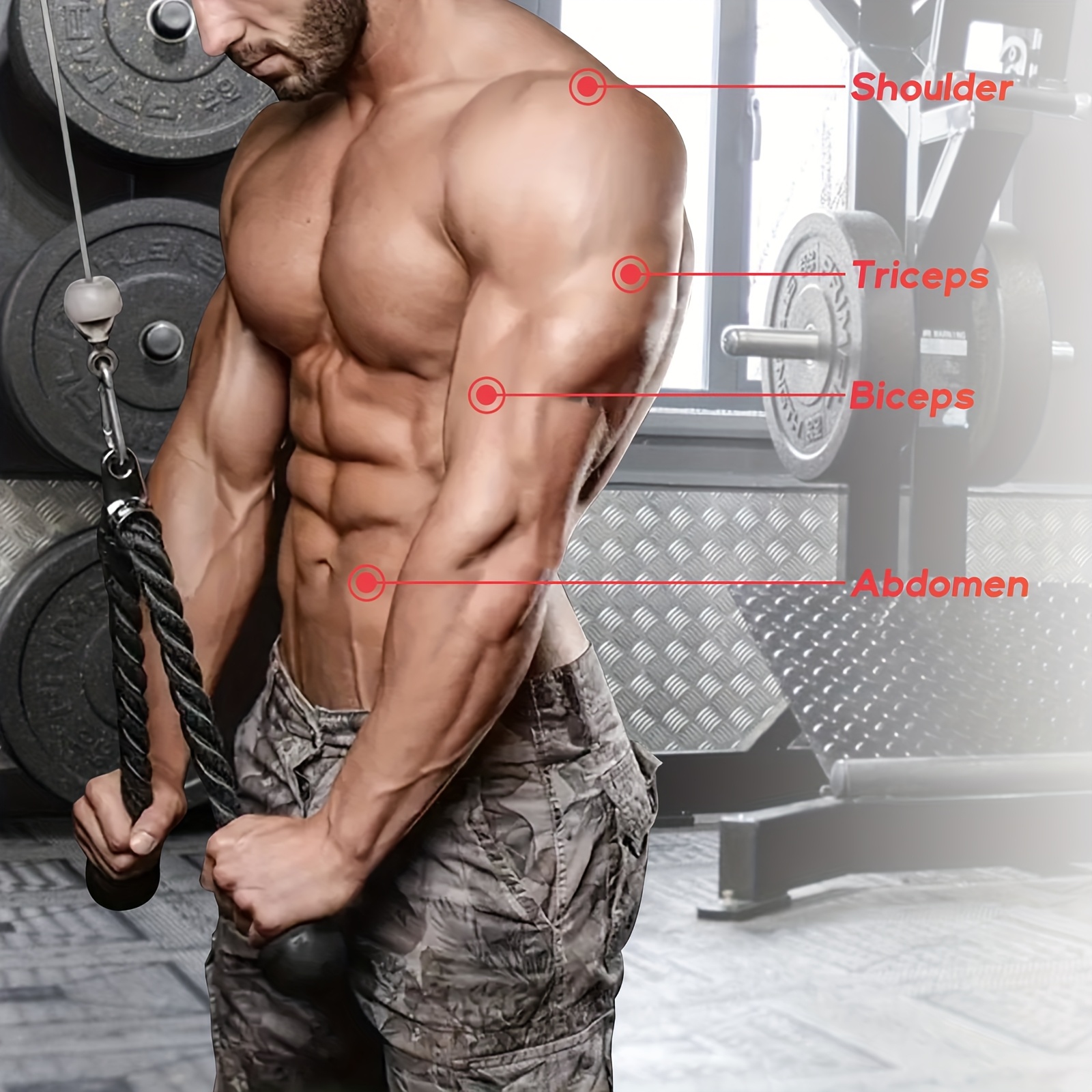 hvo heavy duty triceps rope sizes coated nylon solid Temu