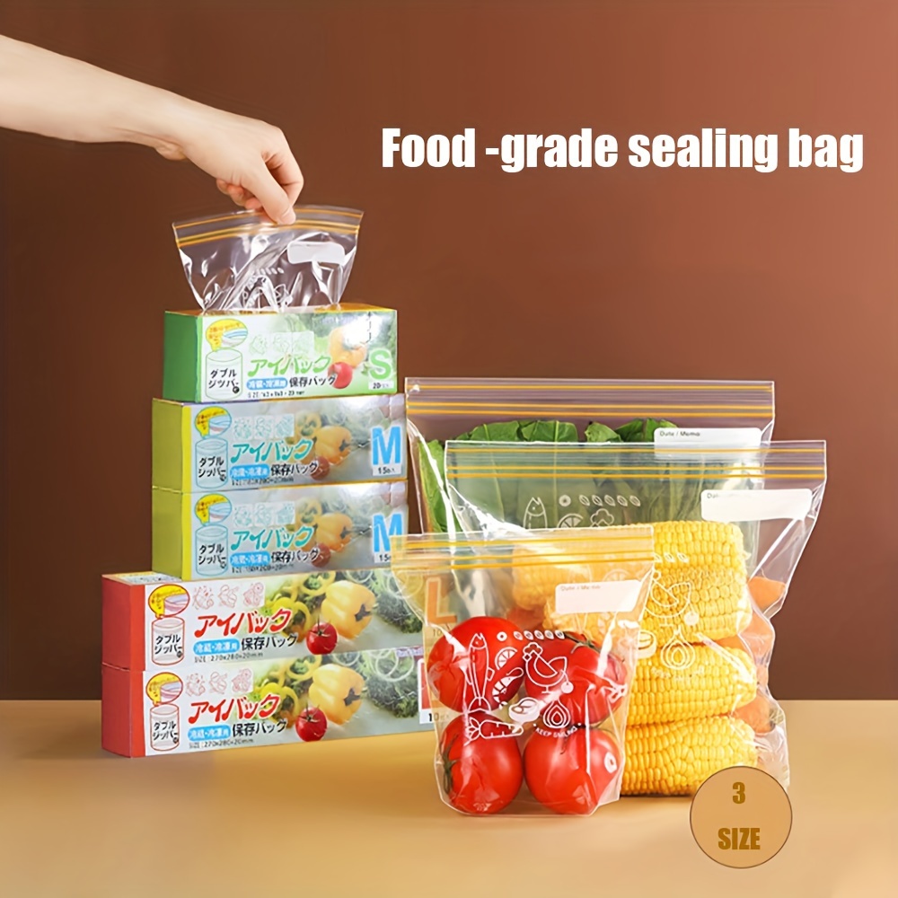

10/15/20pcs Sealed Bags, Preservation Food Packaging Bag, Household Self-sealing Plastic Sealing Bag, Thick Refrigerator Storage Bag, Special Sub-packing Bag, Kitchen Storage Items