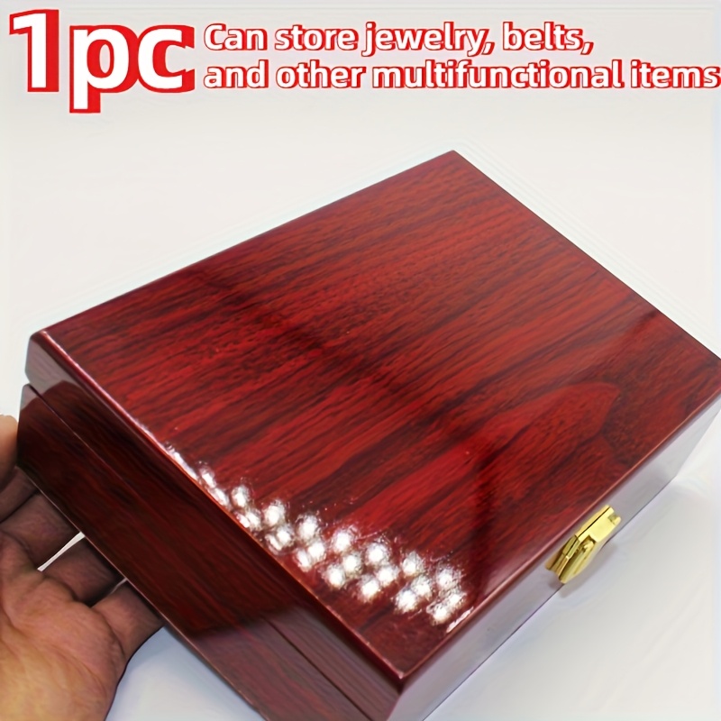 

Grain Bright Wooden Box, High-grade Belt Gift Packaging, Multipurpose Jewelry And Accessory Storage With Lock Closure