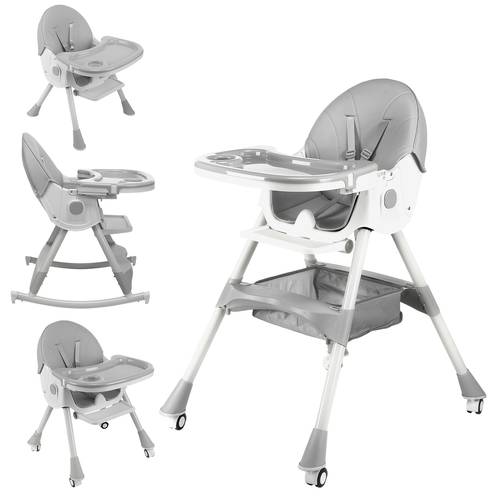 1pc 3 in 1 baby high chair with adjustable height 3 in 1 convertible high chair feeding chair rocking chair heavy duty pp foldable portable with 4 wheel stability removable tray pink options space saving design for small homes easy ergonomic backrest safety belt compatible no belt included ideal for furniture booster seat for dining table booster seat booster seat foldable booster seat for seat
