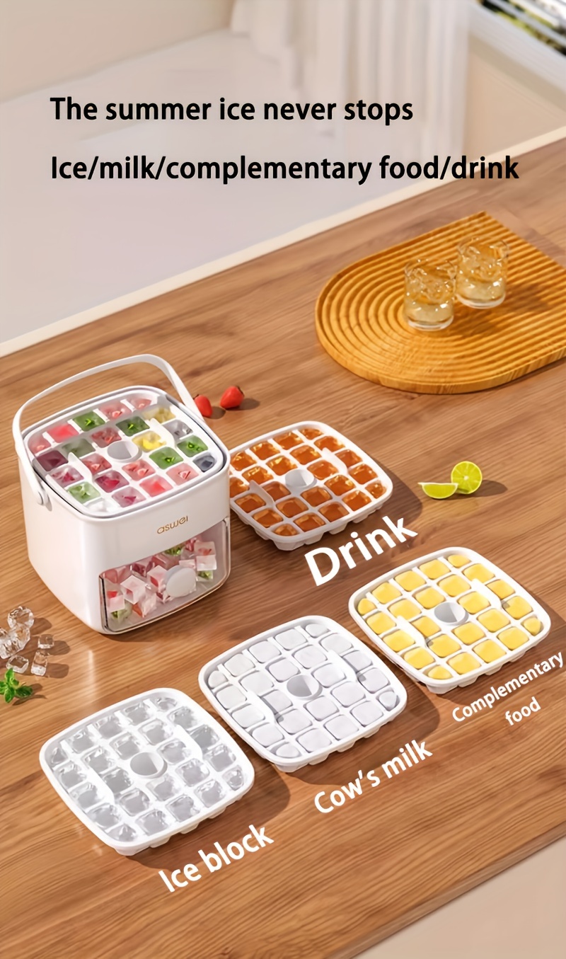 food grade large capacity   tray double layer 48 cube mold an effortless ice maker for producing large quantities of ice designed for use with a refrigerator made from safe lead free materials suitable for home and celebration use essential for christmas parties and new year   details 8