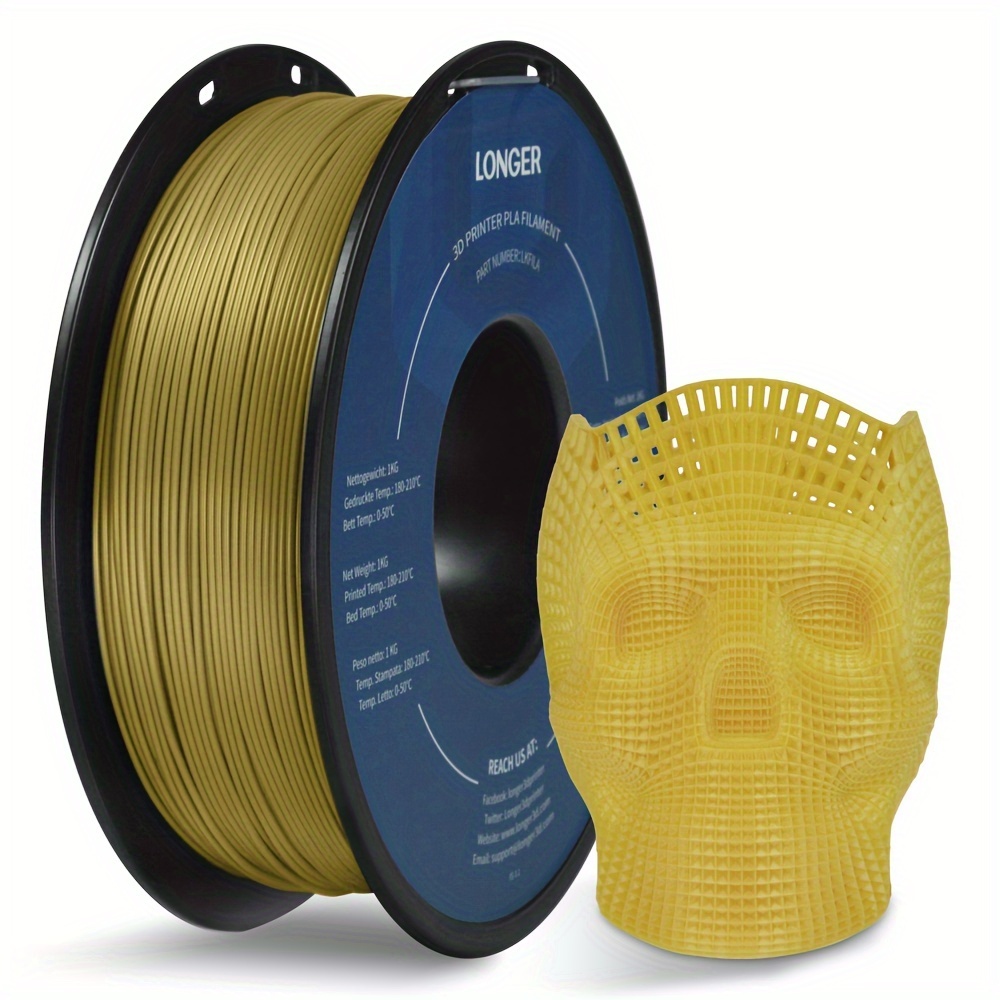 TEMU Fully Upgraded, 1 Roll Pla Filament 1.75mm Pla, 1kg Per Roll, , Light Golden/skin Color/silver/red 1kg(2.2lbs) Spool Stock Riche Compatible With