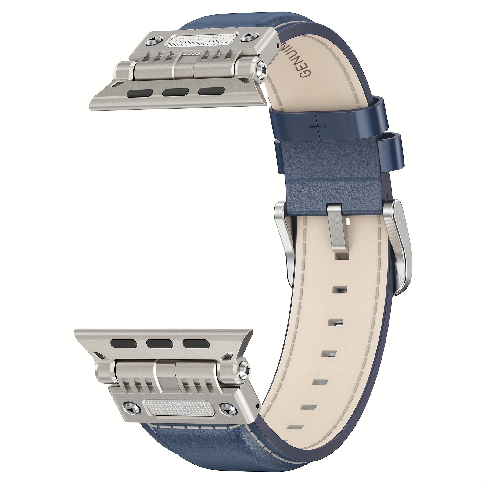 Image of Genuine Band For Watch /2/1 (49mm), Series11/10 (46mm), Series 9-1(45mm/44mm/42mm) & Sewith Rugged Stainless Steel Metal Connectors - Men's Strap