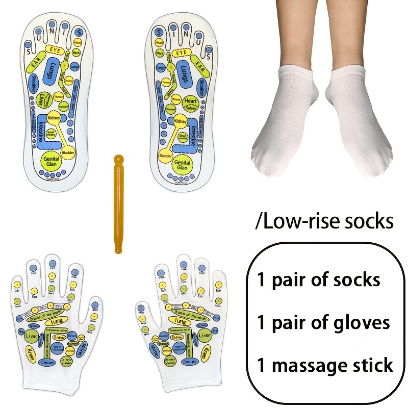 Image of [ Pair Of Acupuncture Socks/1 Pair Of Massage Socks/1 Set Of Massage Socks And Gloves, Acupuncture Socks And Gloves With Trigger Point Massage Tool, Acupuncture Socks For Foot Massage To, Gift For
