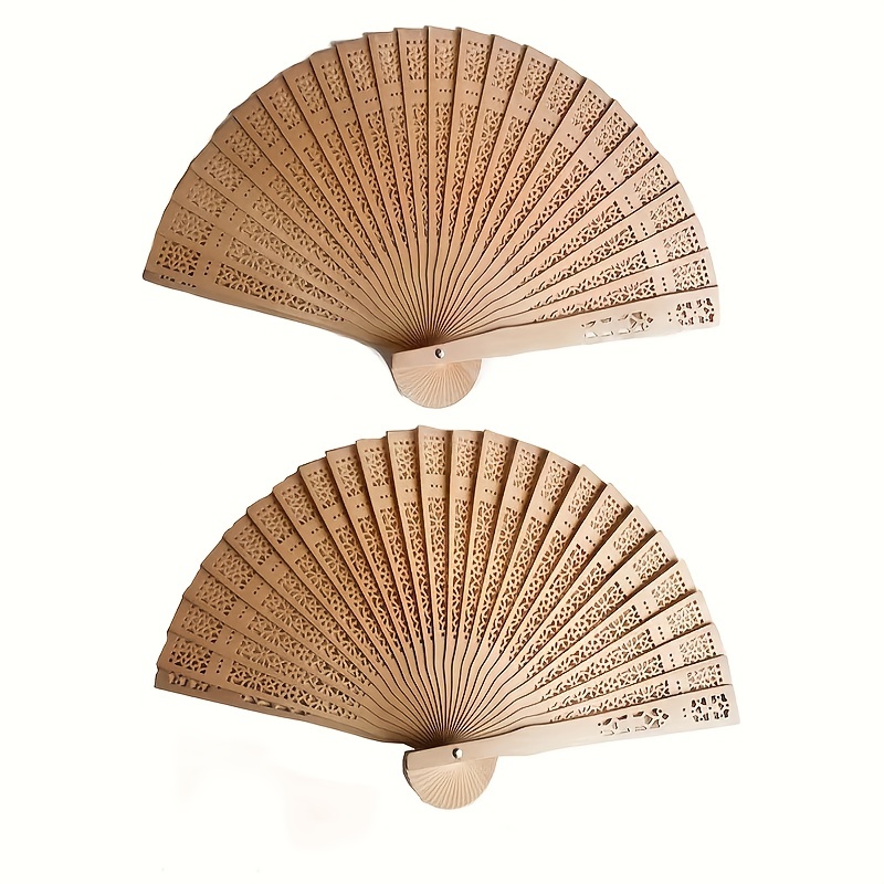 

10pcs Wedding Fans Elegant Wooden Fan Folding Hand Fan For Favors Fan Bridal Party Performance Favor