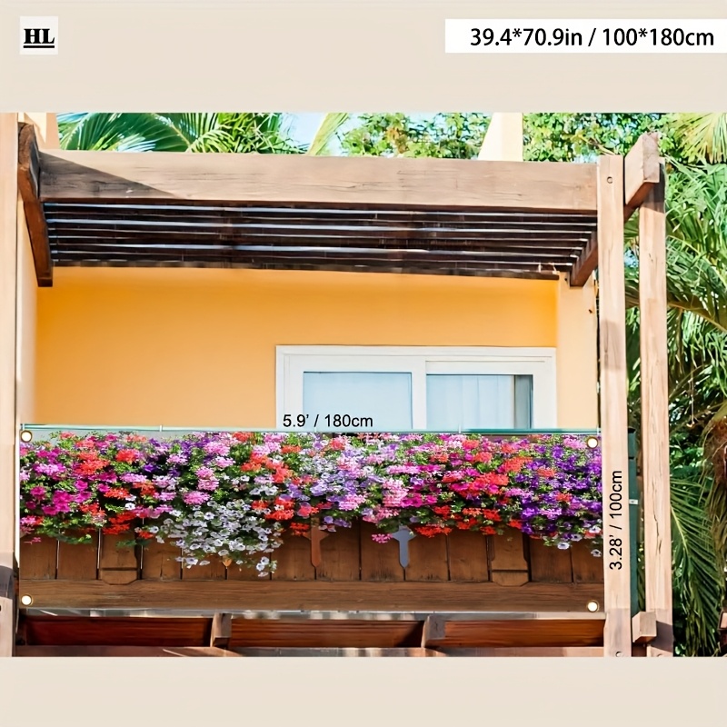 TEMU [ ] 1 pz Decorazione per recinzione, Decorazioni per esterni, per la privacy del balcone, Recinzione decorativa, Striscione per interni/esterni,