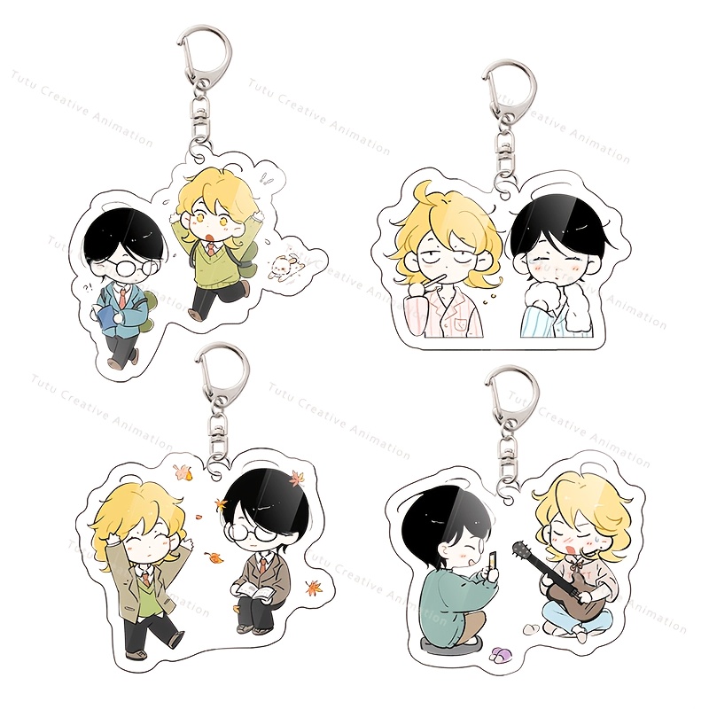Cute Anime Acrylic Keychain, Cartoon Pendant Charm