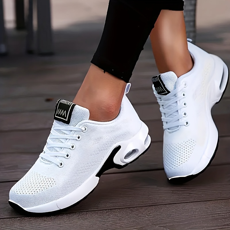 Image of Women's Breathable Mesh Chunky Sneakers, Casual Lace Up Outdoor Shoes, Lightweight Low Top Sport Shoes Plus Size