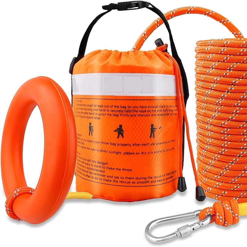 

50ft Reflective With 1844 Lb Tensile Strength – High Emergency Rope For Kayaking, Boating, Fishing, And Rafting, Orange, Kayak Accessories