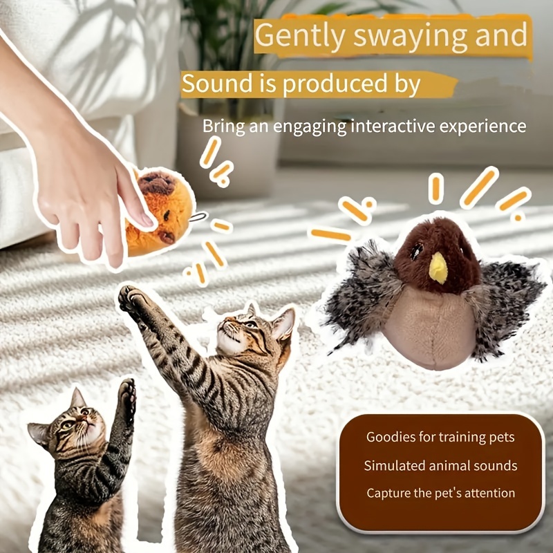 

Interactive Cat Toy Simulated Sounds, Touch-activated Toy -