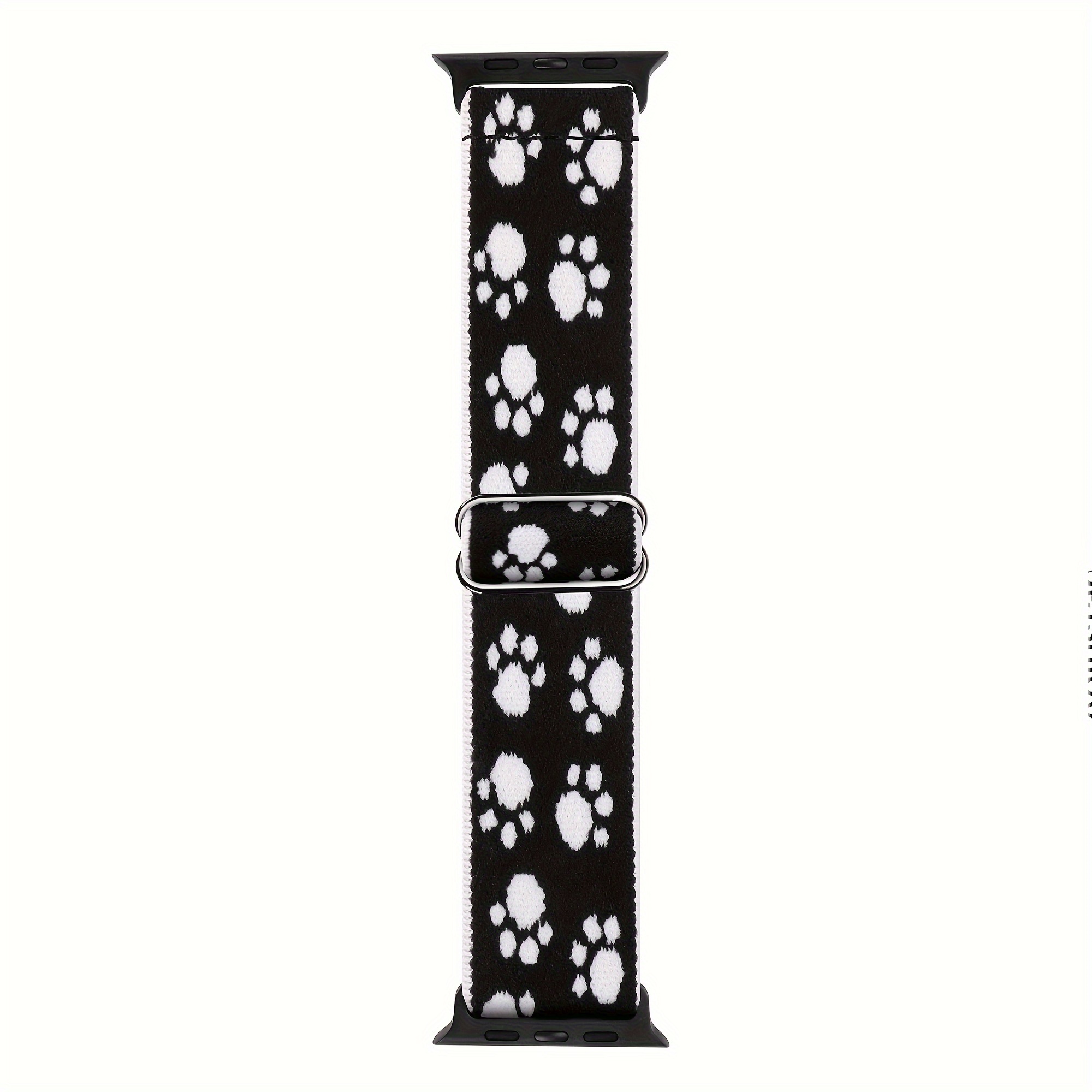 

Nylon Paw Print Pattern Watch Band, Adjustable Breathable Soft Strap Compatible With Watch Se/ultra/2/1 & Series 9/8/7/6/5/4/3/2/1 - 38mm/40mm/41mm/42mm/44mm/45mm/49mm - No Battery